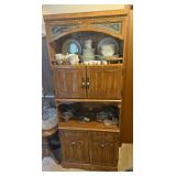 Wooden Hutch With Glass Accents