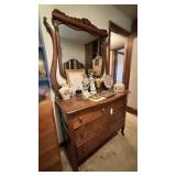 Antique Dresser w/ Beveled Mirror