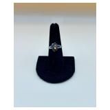 Sterling Silver Ring With Amber Accent