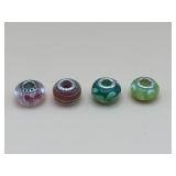 4 Pandora-Style Glass Beads
