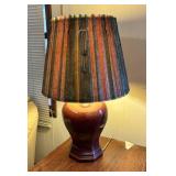 Ceramic Table Lamp With Striped Shade