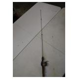Vtg Bait Casting Steel Rod & Reel Combo