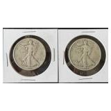 1945 & 1944ï¿½ï¿½Walking Liberty Silver Half Dollars