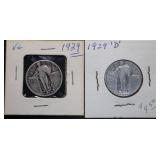 1929 Standing Liberty Silver Quarters