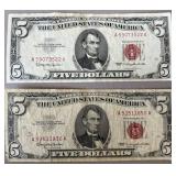 2pc $5 Red Seal Notes