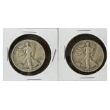 1939 & 1939-S Walking Liberty Silver Half Dollars