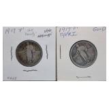 1917-P Standing Liberty Silver Quarters