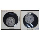 1930 P & S Standing Liberty Silver Quarters