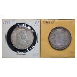 1949-P & 1948-D Franklin Silver Half Dollars