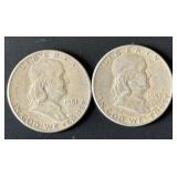 1951 Franklin Silver Half Dollars