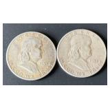 1951 & 1951-D Franklin Silver Half Dollars
