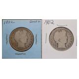 1902 Barber Silver Half Dollars