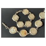 Vtg Coin-Embedded Bracelets