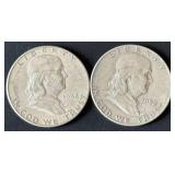 1952 & 1952-D Franklin Silver Half Dollars