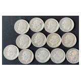 13pc Roosevelt Silver Dimes