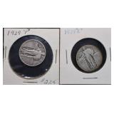 1929ï¿½P & S Standing Liberty Silver Quarters
