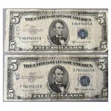 2 $5 Silver Certificates