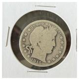 1915 Barber Silver Half Dollar