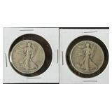 2pc 1936 Walking Liberty Silver Half Dollars
