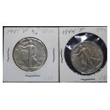 1945-P Walking Liberty Silver Half Dollars