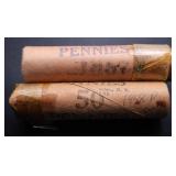1958-P & 1957-P Lincoln Cent Rolls