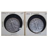 1936 S & D Walking Liberty Silver Half Dollars
