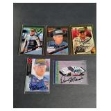 (5) Dave Marcis Autographed Nascar Cards