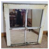 Window Pane Mirror with Wood Frame
