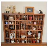 Wooden Shelf with Miniature Collectibles