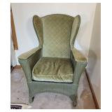 Wicker Wingback Upholstery Chair
