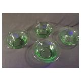 Four Uranium Glass Bowls