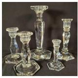 5 Crystal Candle Holders