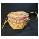 Hand Woven Coiled Basket of Natural Fibers