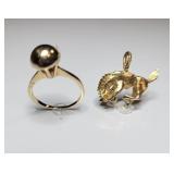 10K Dome Ring and Horse Pendant