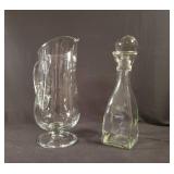 Glass Decanter & Crystal Pitcher