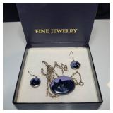 Sterling Silver Cat Jewelry Set