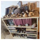 Bookshelf With Books and Natural Objects