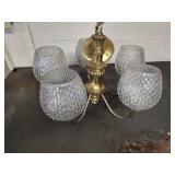 Brass and Glass Chandelier