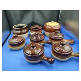 8 Pieces Brown Stoneware