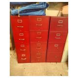3 Metal Filing Cabinets