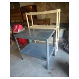 Metal Table and Plastic Shelf