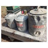3 Vintage Galvanized Coolers