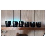 Six Shot Glasses with Gold Designs
