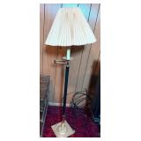 Metal and Plastic Floor Lamp with Pleated Shade
