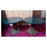 Octagonal-Slate Top Pedestal Tables