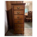 Tall Wooden Chest With Brass Handles
