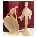 Pair of Austin Productions Frosted Lucite Statues