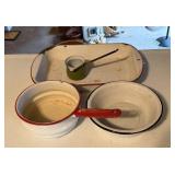 Collection of vintage porcelain enamelware