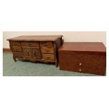 2 Vtg Jewelry Boxes w/costume Jewelry