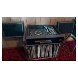 Magnavox Record Console with Speakers and Vinyl
